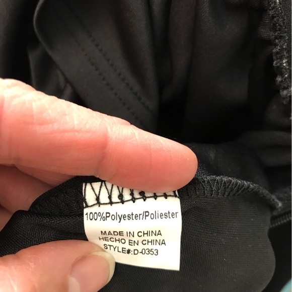 RED Clover Grecian style black backless dress with gold sequin accents. - Picture 9 of 9